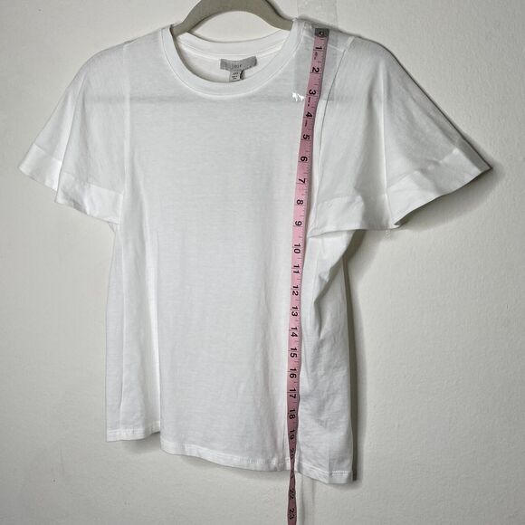 NWT Joie Aeowin Cotton White Short Flutter Sleeve Crew Neck Relaxed T-shirt XXS - Picture 12 of 12